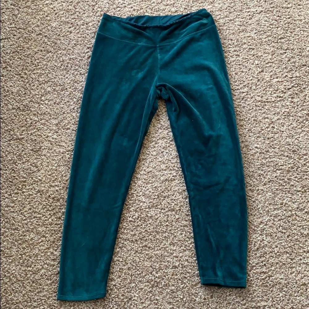 Green velvet pants